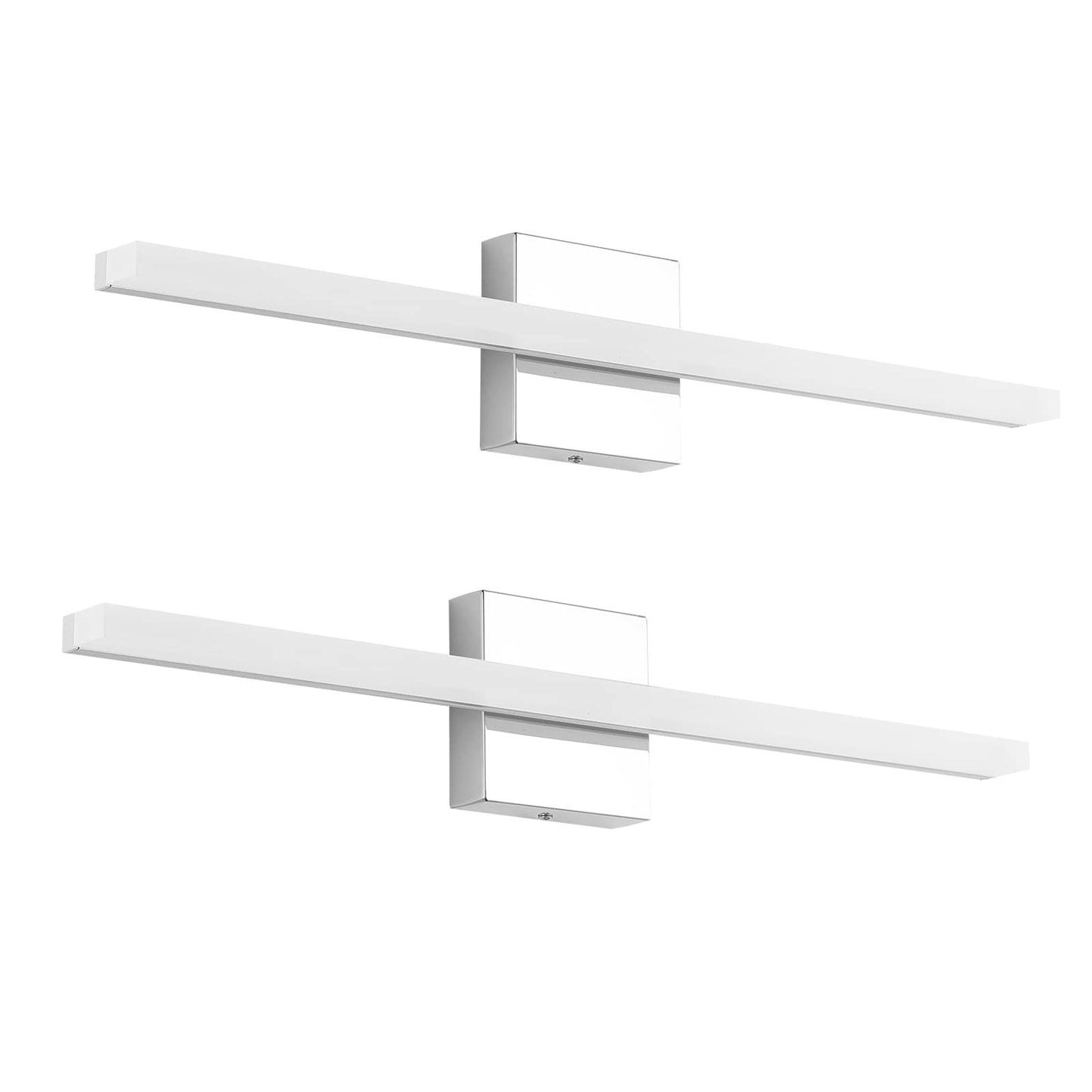 Combuh Modern Bathroom Light Fixtures Over Mirror 16 Inch IP44 9W Chrome Vanity Light Bar for Bathroom Wall Light Fixtures Cool White 6000K