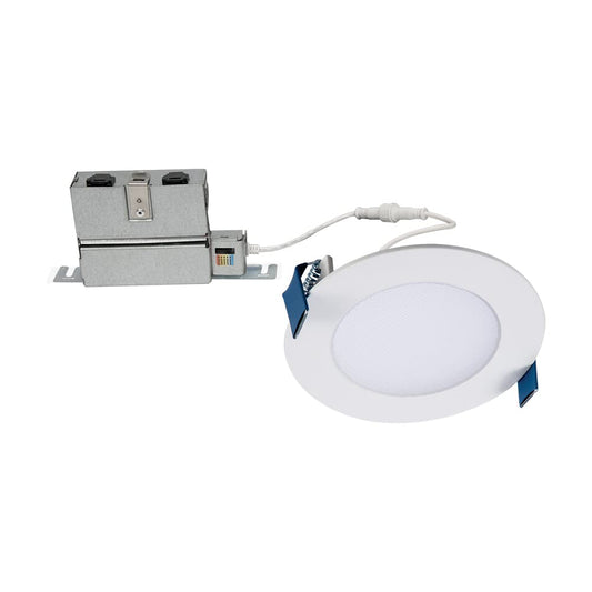 HALO HLB 4-Inch Thin Recessed Indoor/Outdoor Canless LED Downlight w/Selectable Color Temperatures 6-Pack HLB40699FS1EMWR-6PK