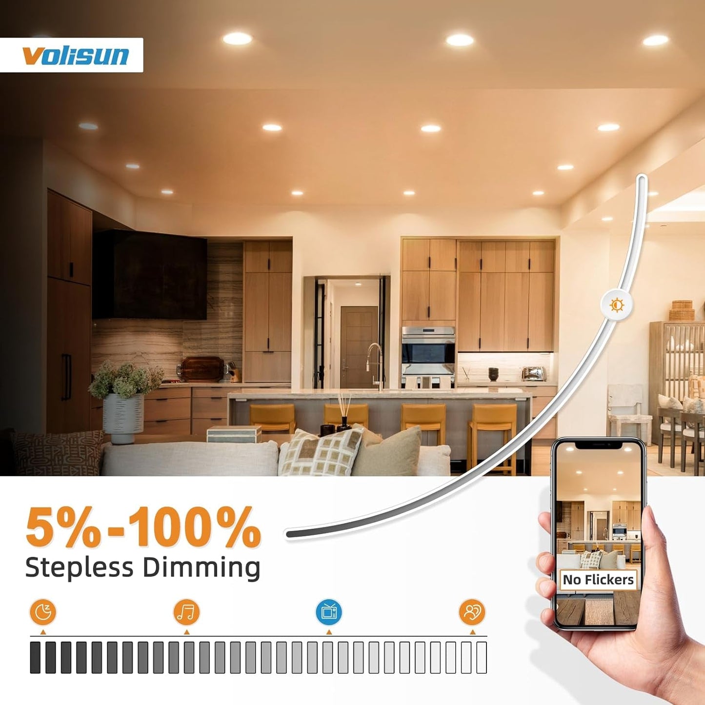 24 Pack 6 Inch Recessed Lighting, 5CCT LED Recessed Light with