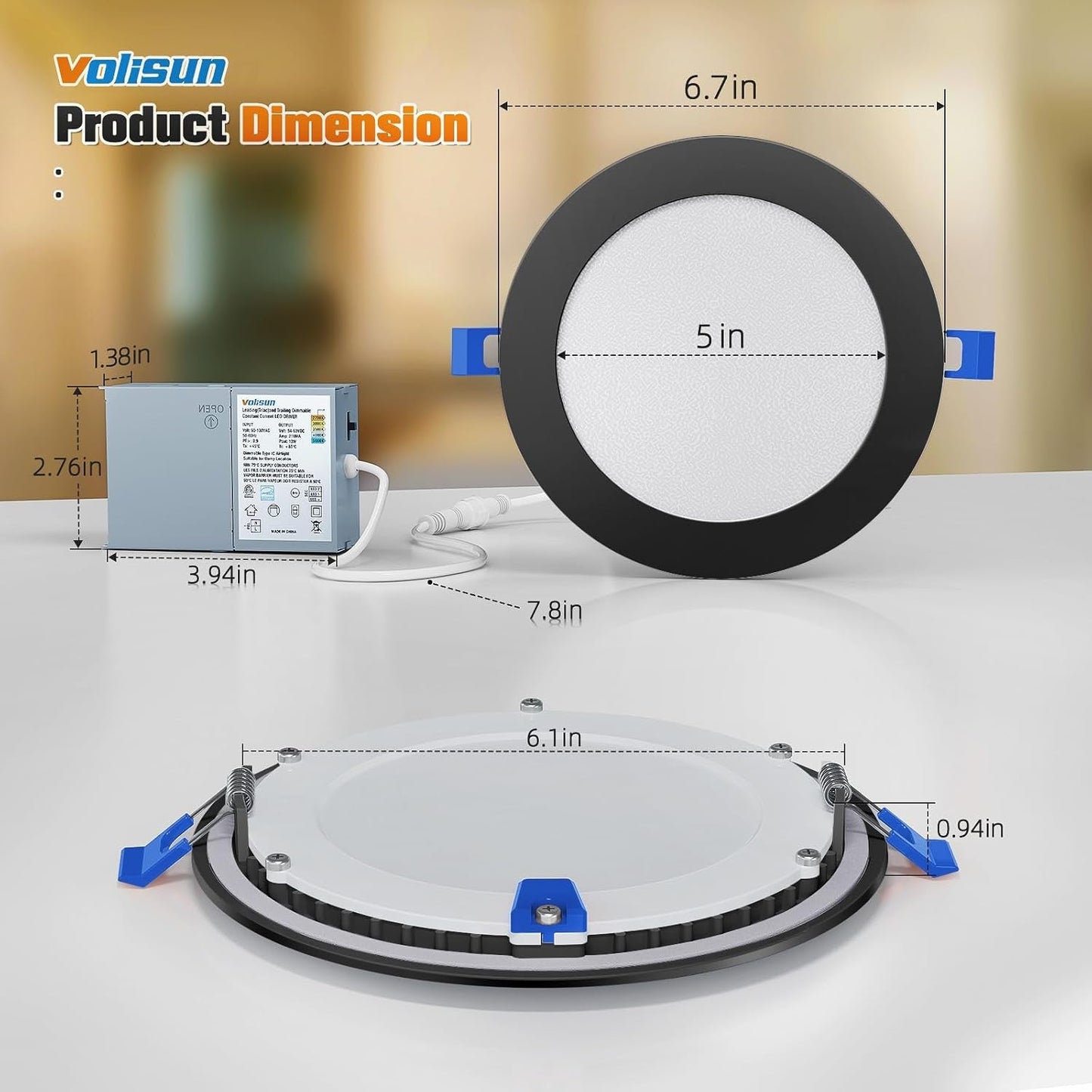 24 Pack 6 Inch Recessed Lighting, 5CCT LED Black Recessed Light,