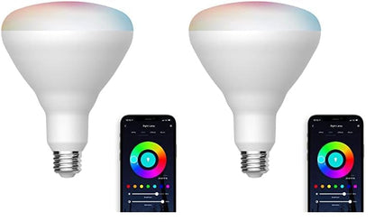 Satco S11284 Starfish WiFi-Control BR40 LED Color-Changing and Tunable White Smart Light Bulb, 12 Watts, 2700K-5000K