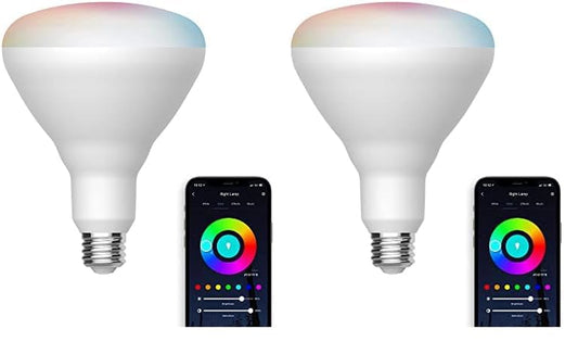 Satco S11284 Starfish WiFi-Control BR40 LED Color-Changing and Tunable White Smart Light Bulb, 12 Watts, 2700K-5000K