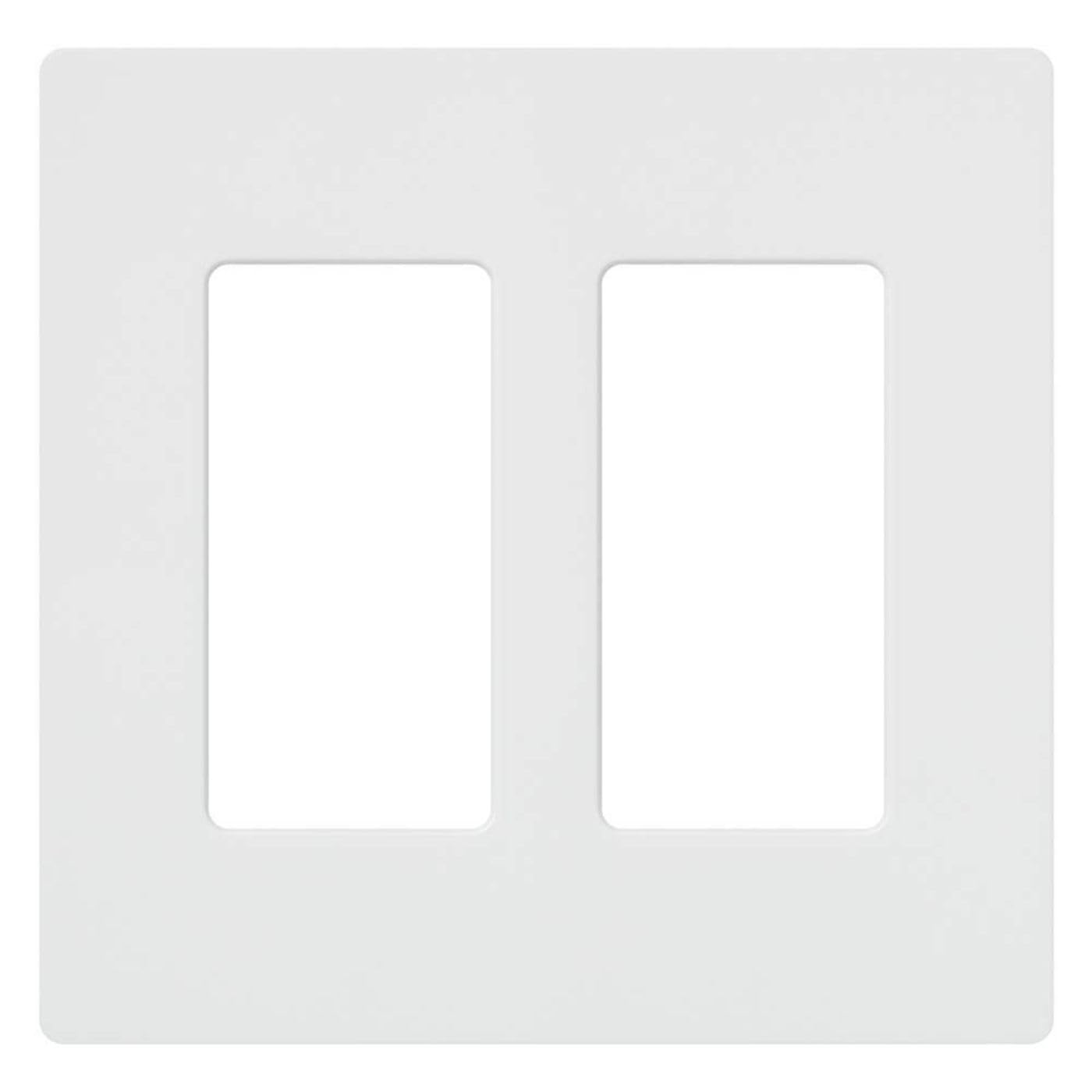 Lutron Claro 2 Gang Decorator/Rocker Wallplate, Gloss, Gray (1-Pack) | CW-2-GR