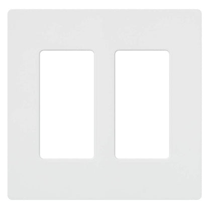 Lutron Claro 2 Gang Decorator/Rocker Wallplate, Gloss, Gray (1-Pack) | CW-2-GR