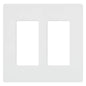 Lutron Claro 2 Gang Decorator/Rocker Wallplate, Gloss, Gray (1-Pack) | CW-2-GR