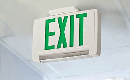 Lithonia Lighting ECBG LED M6 LED Exit and Emergency Light Bar Combo Fixture with Back Up Battery, Green Letters