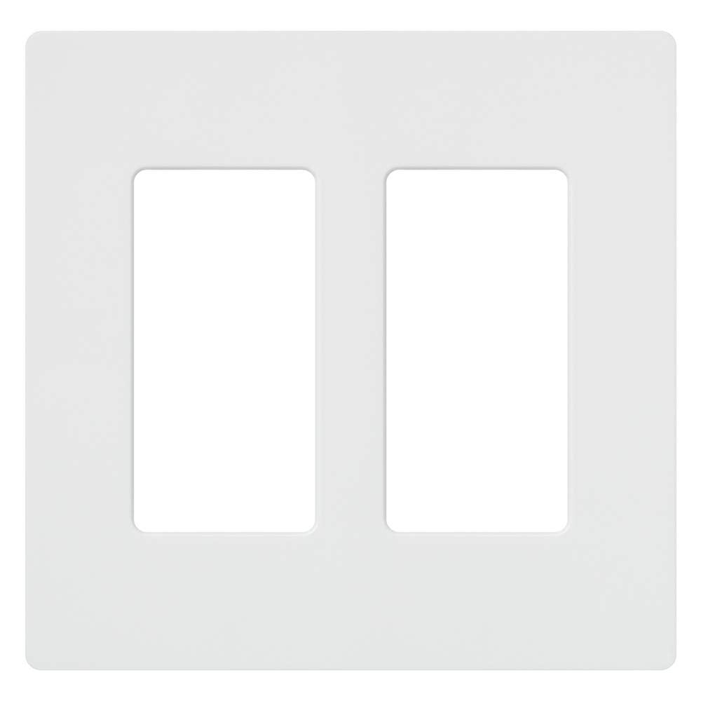Lutron Claro 2 Gang Decorator/Rocker Wallplate, Gloss, Gray (1-Pack) | CW-2-GR