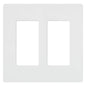 Lutron Claro 2 Gang Decorator/Rocker Wallplate, Gloss, Gray (1-Pack) | CW-2-GR