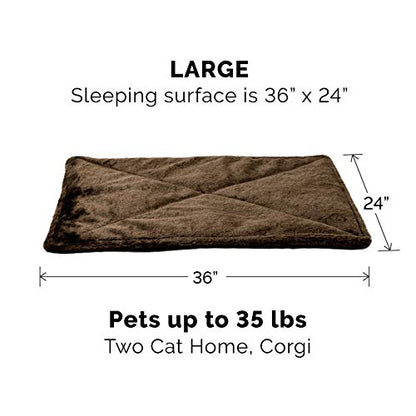 Furhaven ThermaNAP Self-Warming Cat Bed for Indoor Cats & Small Dogs, Washable & Reflects Body Heat - Quilted Faux Fur Reflective Bed Mat - Gray, Small