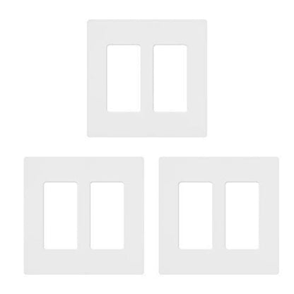 Lutron Claro 2 Gang Decorator/Rocker Wallplate, Gloss, Gray (1-Pack) | CW-2-GR