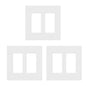 Lutron Claro 2 Gang Decorator/Rocker Wallplate, Gloss, Gray (1-Pack) | CW-2-GR