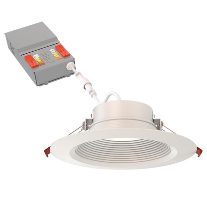 Juno WF6 Dreg SM ALO20 SWW5 90CRI CP6 MW M2 Canless Wafer Recessed LED Downlight, Deep Regressed Smooth Trim Style, 6-Inch, Matte White, 6-Pack