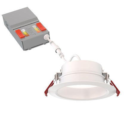 Juno WF6 Dreg SM ALO20 SWW5 90CRI CP6 MW M2 Canless Wafer Recessed LED Downlight, Deep Regressed Smooth Trim Style, 6-Inch, Matte White, 6-Pack