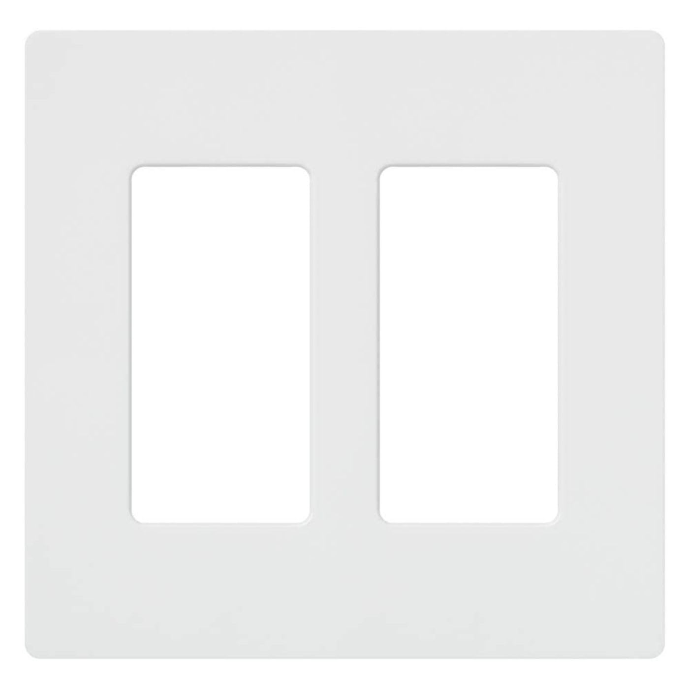 Lutron Claro 2 Gang Decorator/Rocker Wallplate, Gloss, Gray (1-Pack) | CW-2-GR