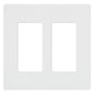 Lutron Claro 2 Gang Decorator/Rocker Wallplate, Gloss, Gray (1-Pack) | CW-2-GR