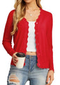 GRECERELLE Women's Long Sleeve V-Neck Button Down Cardigan Knit Shrugs Sweater