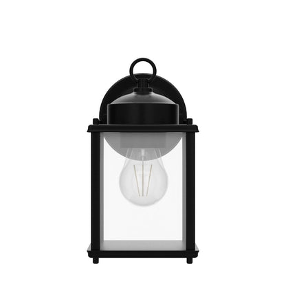 Outdoor Wall Lantern, Exterior Waterproof Wall Sconce Light Fixtures, Black Front Door Wall Lighting with Clear Beveled Glass Shade, 2 Pack