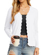 GRECERELLE Women's Long Sleeve V-Neck Button Down Cardigan Knit Shrugs Sweater