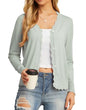 GRECERELLE Women's Long Sleeve V-Neck Button Down Cardigan Knit Shrugs Sweater