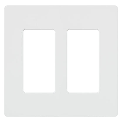 Lutron Claro 2 Gang Decorator/Rocker Wallplate, Gloss, Gray (1-Pack) | CW-2-GR