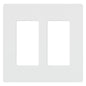 Lutron Claro 2 Gang Decorator/Rocker Wallplate, Gloss, Gray (1-Pack) | CW-2-GR