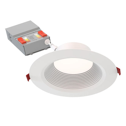 Juno WF6 Dreg SM ALO20 SWW5 90CRI CP6 MW M2 Canless Wafer Recessed LED Downlight, Deep Regressed Smooth Trim Style, 6-Inch, Matte White, 6-Pack