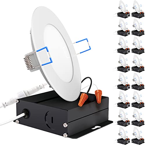 Sunco 24 Pack 6 Inch LED Recessed Light, Canless Ceiling Lights Slim with Junction Box, 850 LM, 14W (100W Equivalent), Selectable CCT 2700K/3000K/4000K/5000K/6000K, Dimmable, Wafer Thin ETL