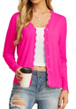 GRECERELLE Women's Long Sleeve V-Neck Button Down Cardigan Knit Shrugs Sweater