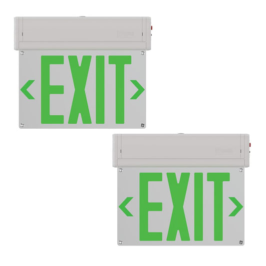 Lithonia Lighting BE W R SM M6 BE Basics Edge-Lit Exit Sign, White with Red Letters, Surface Mount