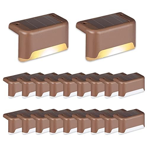 SOLPEX Solar Deck Lights Outdoor 16 Pack, Solar Step Lights Waterproof Led Solar lights for Outdoor Stairs, Step , Fence, Yard, Patio, and Pathway(Warm White)