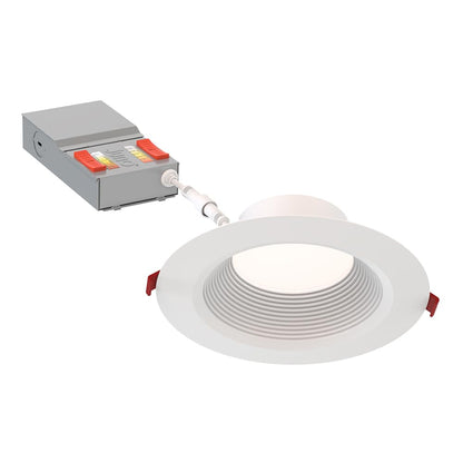 Juno WF6 Dreg SM ALO20 SWW5 90CRI CP6 MW M2 Canless Wafer Recessed LED Downlight, Deep Regressed Smooth Trim Style, 6-Inch, Matte White, 6-Pack