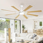 72 Inch White Ceiling Fans with Lights and Remote, Indoor/Outdoor