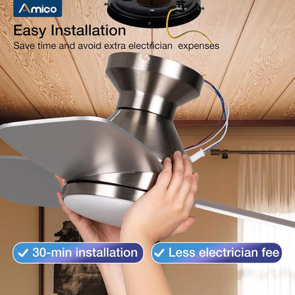 Ceiling Fans with Lights, 42 Inch Low Profile Ceiling Fan with Light