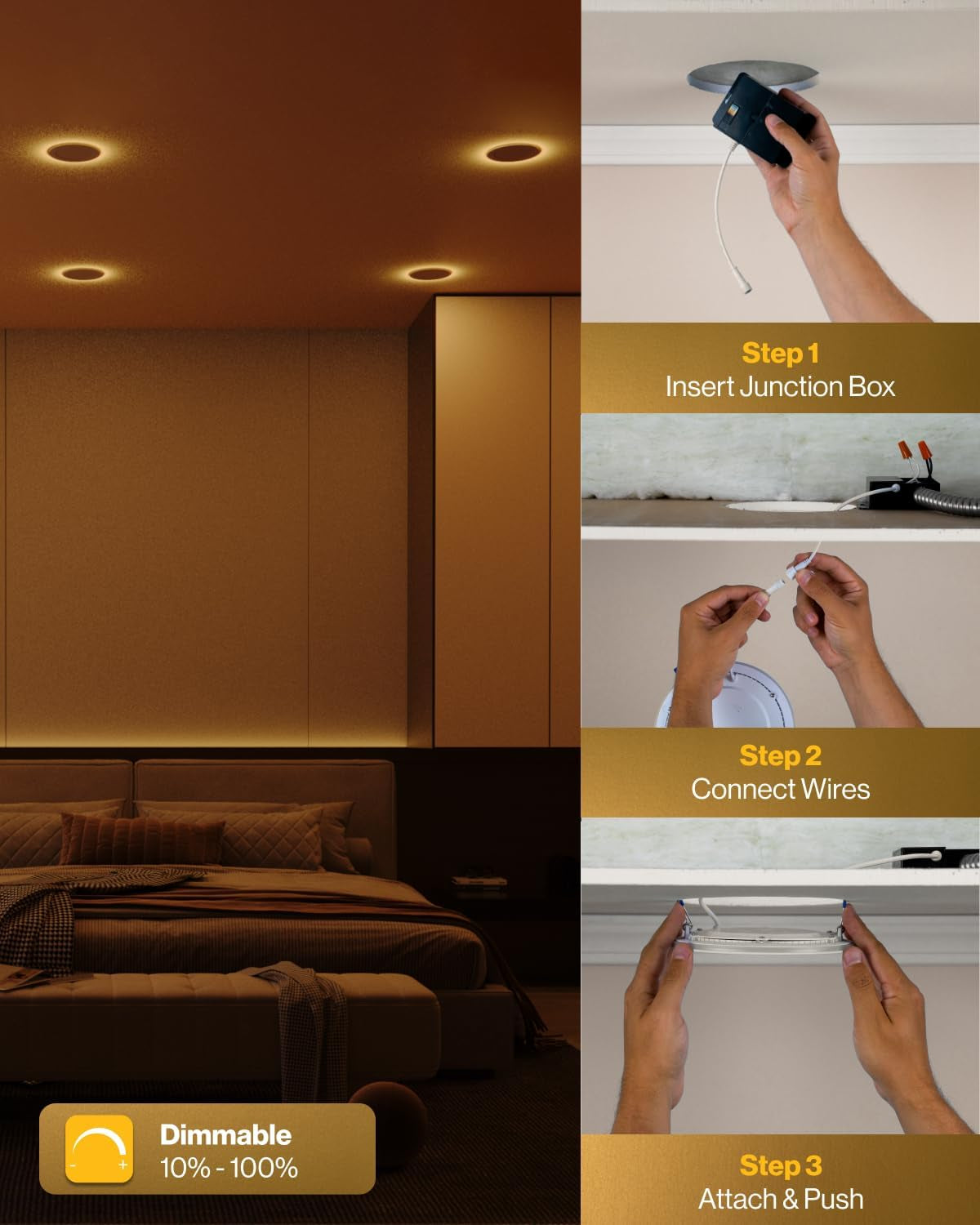 Sunco 24 Pack 4 Inch Ultra Thin LED Recessed Ceiling Lights Slim with