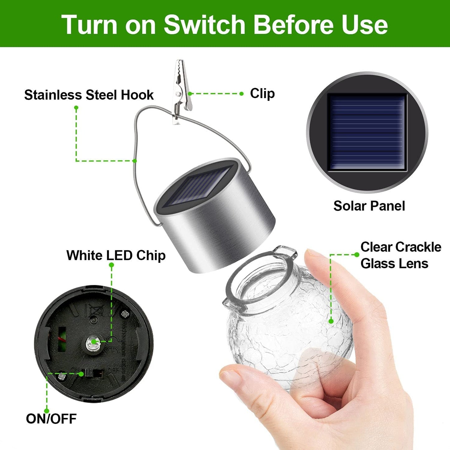 Solar Lights Outdoor Hanging Decorative Globe 24 Pack, Waterproof