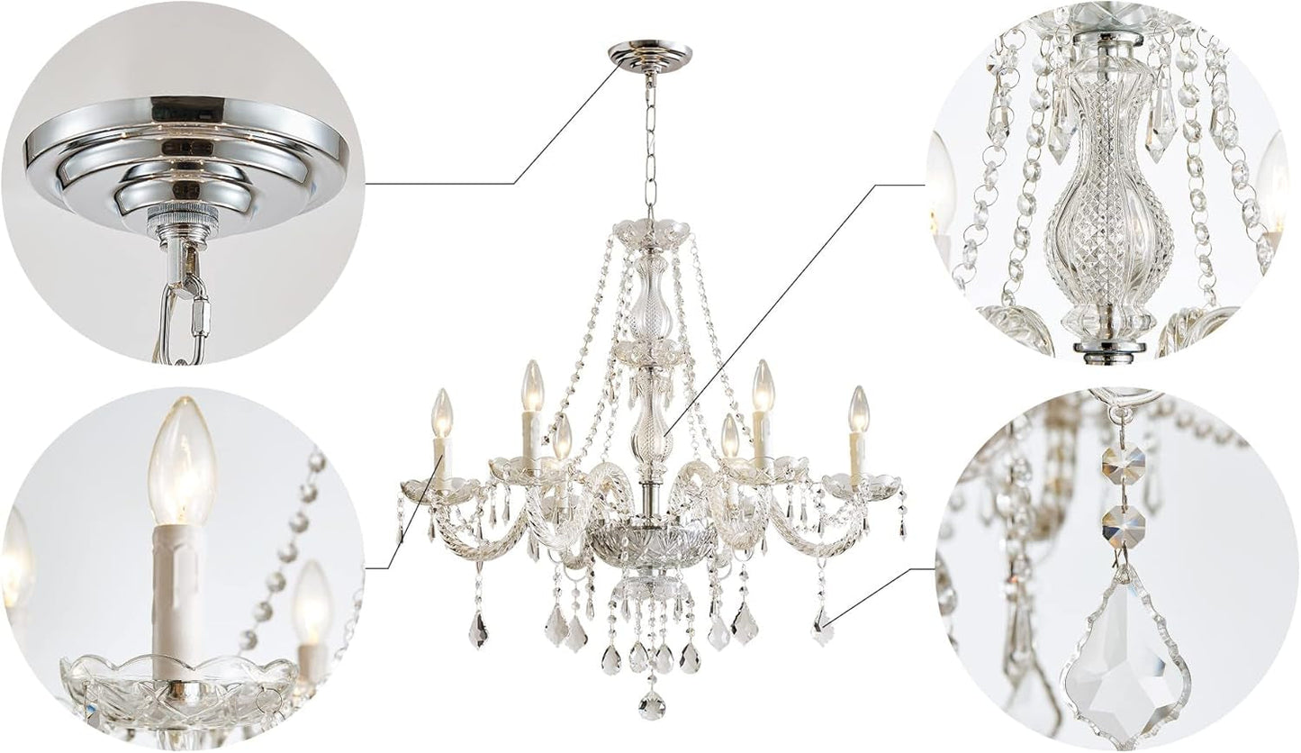 Saint Mossi 6 Light Chandelier Modern K9 Crystal Chandelier Lighting,