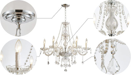 Saint Mossi 6 Light Chandelier Modern K9 Crystal Chandelier Lighting,