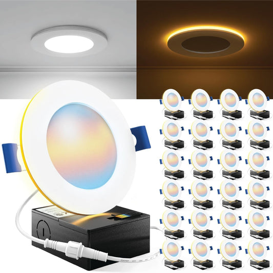 Sunco 24 Pack 4 Inch Ultra Thin LED Recessed Ceiling Lights Slim with