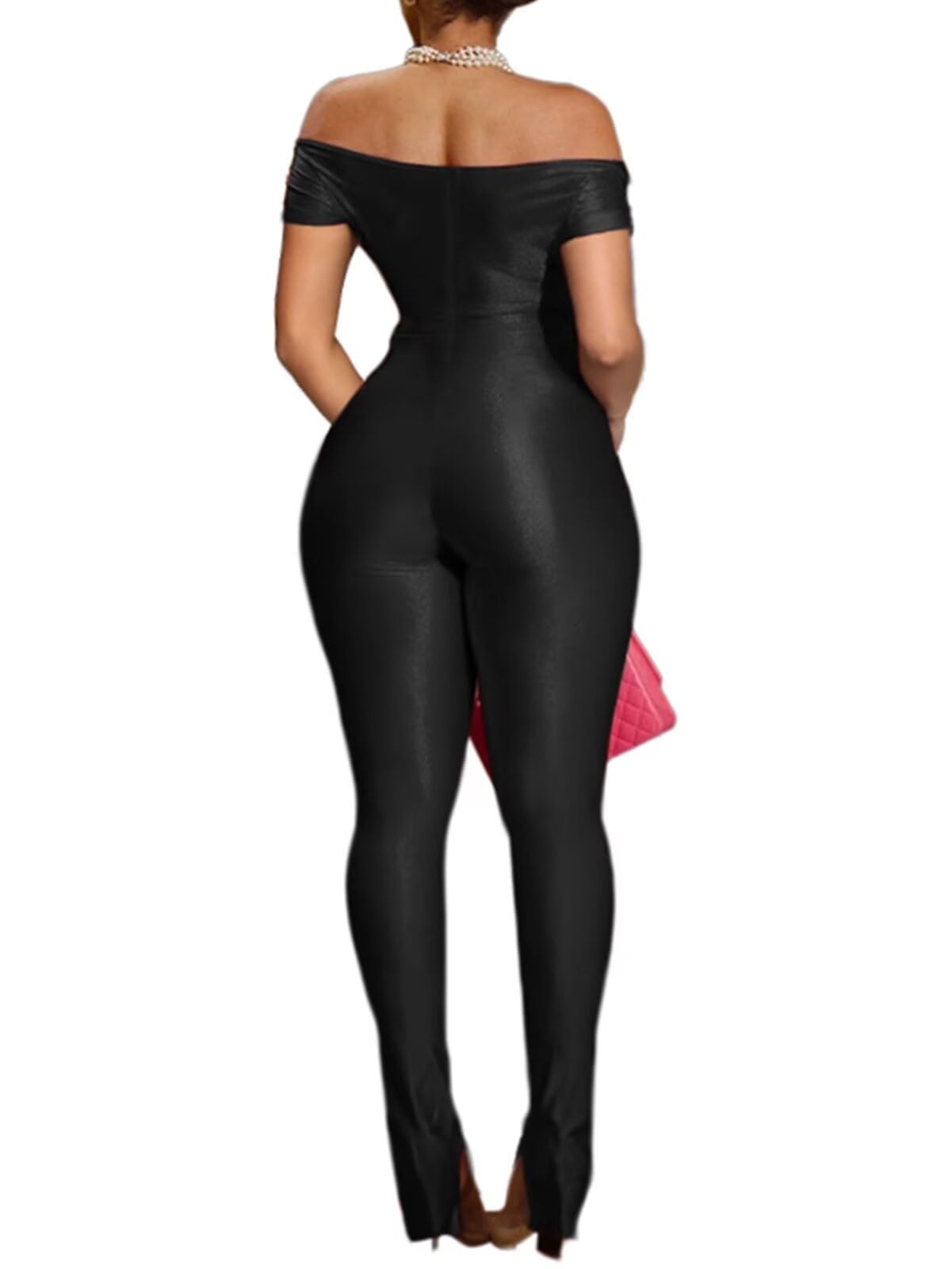 acelyn 2 Piece Outfits for Women Sexy Off Shoulder Tops Bodycon Flared Pant Sets Club Outfits Tracksuit
