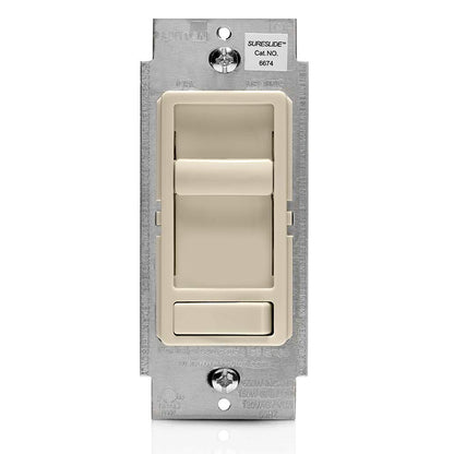 Leviton SureSlide Dimmer Switch for Dimmable LED, Halogen and Incandescent Bulbs, 6674-P0W, White