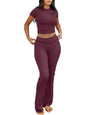 ANRABESS Lounge Sets for Women 2 piece Foldover Yoga Flare Leggings Pants Crop Tops Casual Y2K Outfits Matching Tracksuit Set