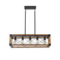 5 Lights Vintage Farmhouse Chandelier For Kitchen, Living Room, Dining Room Walnut - No Bulbs