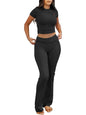 ANRABESS Lounge Sets for Women 2 piece Foldover Yoga Flare Leggings Pants Crop Tops Casual Y2K Outfits Matching Tracksuit Set