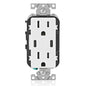 Leviton T5633-W Type A & Type-C USB In-Wall Charger with 15A Tamper-Resistant Outlet, USB Charger for Smartphones and Tablets, Not for Laptops, White
