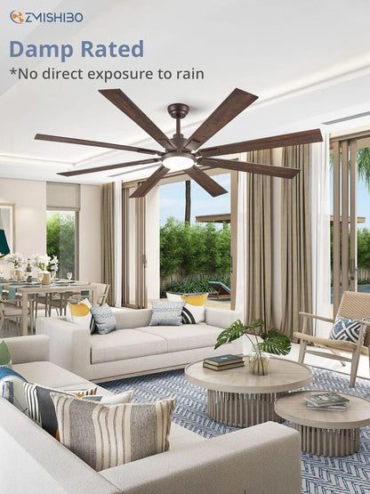 72 Inch Oil Rubbed Bronze Ceiling Fans with Lights and Remote,