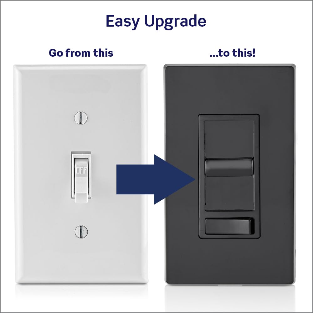 Leviton SureSlide Dimmer Switch for Dimmable LED, Halogen and Incandescent Bulbs, 6674-P0W, White