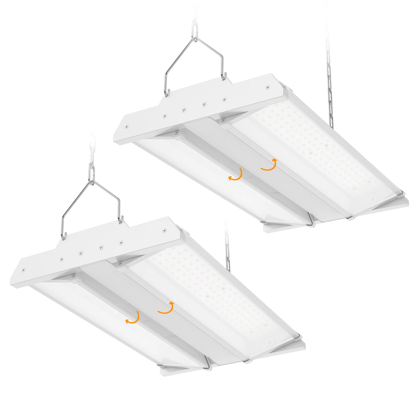 High Bay Led Shop Lights 150W 2Pack 4000K/5000K Switchable Linear High Bay Light Directional 0-10V Dimmable 100-277V Hardwire 135LM/W Commercial Lighting for Warehouse, Workshop, Supermarket