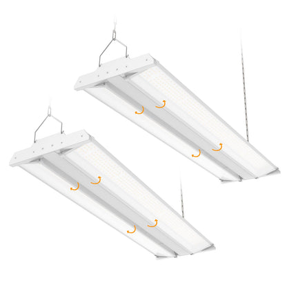 High Bay Led Shop Lights 150W 2Pack 4000K/5000K Switchable Linear High Bay Light Directional 0-10V Dimmable 100-277V Hardwire 135LM/W Commercial Lighting for Warehouse, Workshop, Supermarket