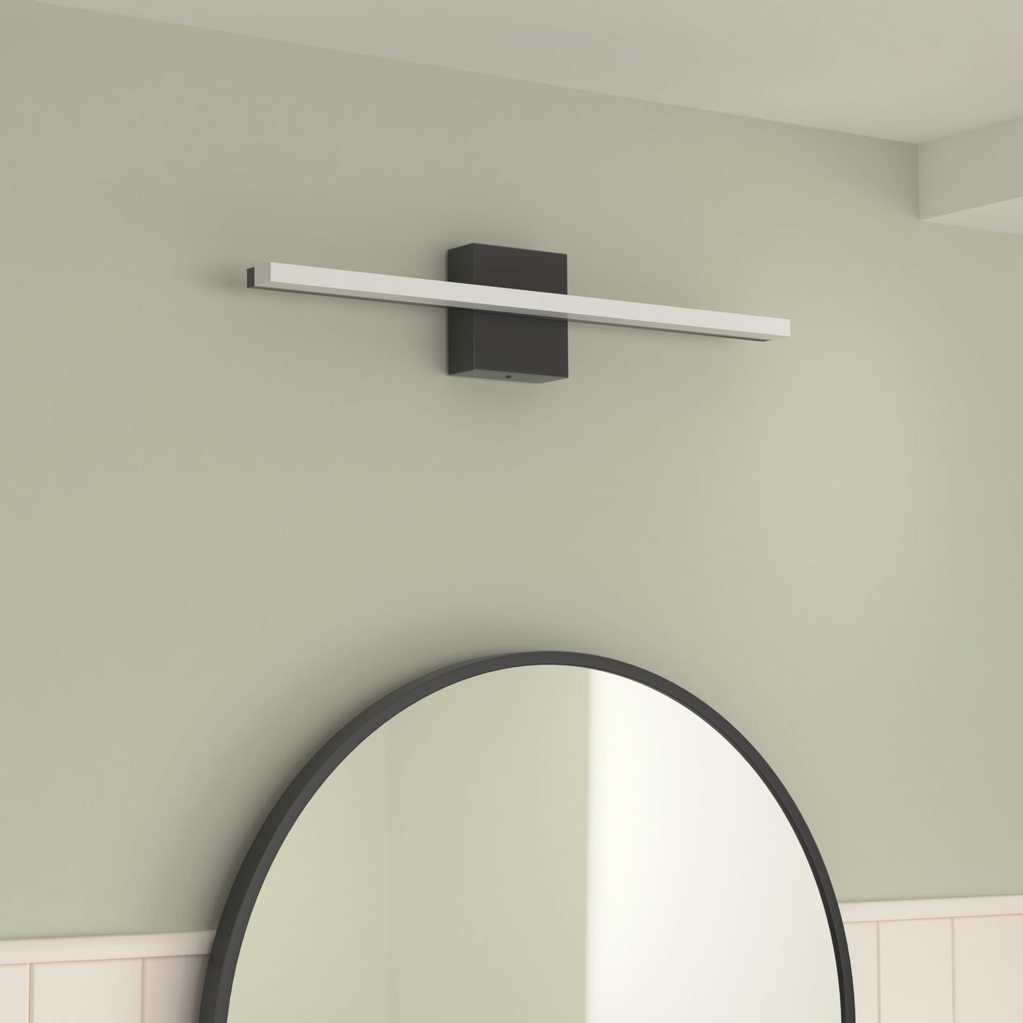 Combuh LED Bathroom Vanity Light Bar 16 Inch 9W Black IP44 Bathroom Light Fixtures Over Mirror Modern Bath Wall Lighting Fixture Sconce Indoor Cool White 6000K