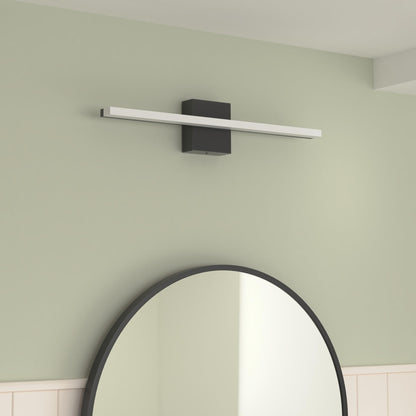 Combuh LED Bathroom Vanity Light Bar 16 Inch 9W Black IP44 Bathroom Light Fixtures Over Mirror Modern Bath Wall Lighting Fixture Sconce Indoor Cool White 6000K